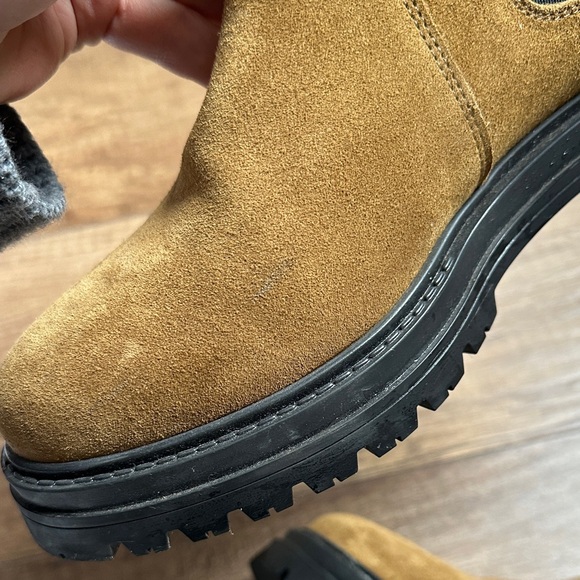 SEZANE LENA LOW LUG SOLE BOOTS SIZE 8 COLOR TAN - Picture 4 of 5